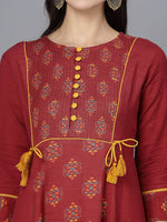Thumbnail for HERE&NOW Women Ethnic Motifs Printed Anarkali Kurta - Distacart