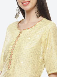 Thumbnail for Biba Women Yellow & Rust Printed Kurta with Palazzos & Dupatta - Distacart