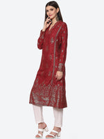 Thumbnail for Biba Women Brown Ethnic Motifs Embellished Kurta - Distacart