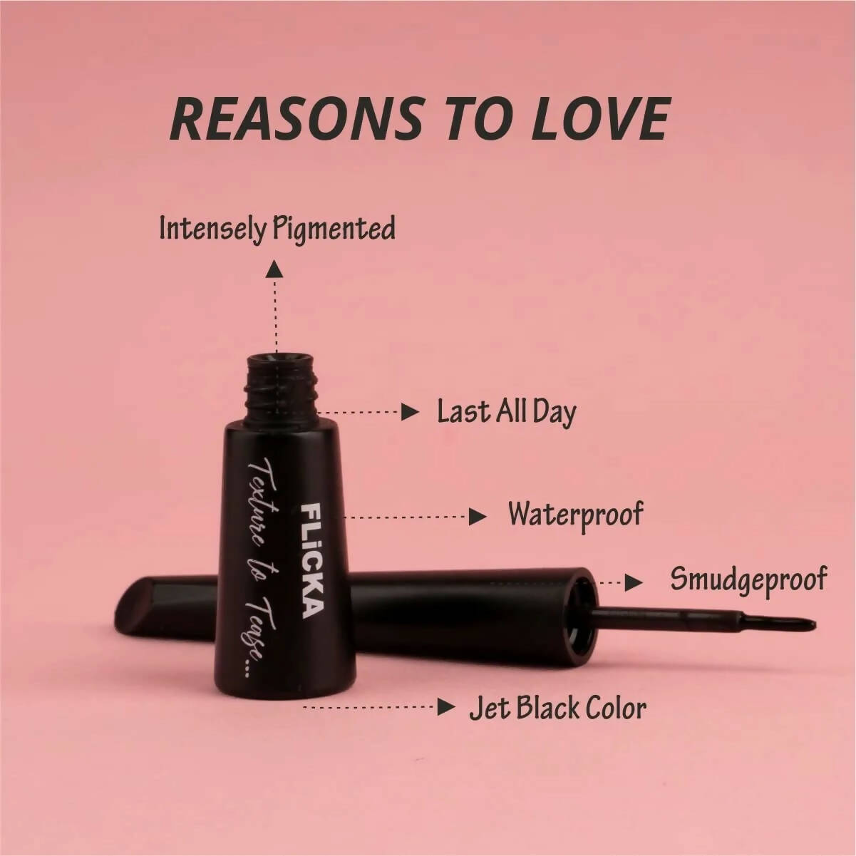 FLiCKA Texture to Tease Eye Pencil Liquid Eyeliner Black - Distacart