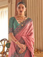 Thumbnail for Mitera Ethnic Motifs Woven Design Zari Silk Blend Banarasi Saree - Distacart