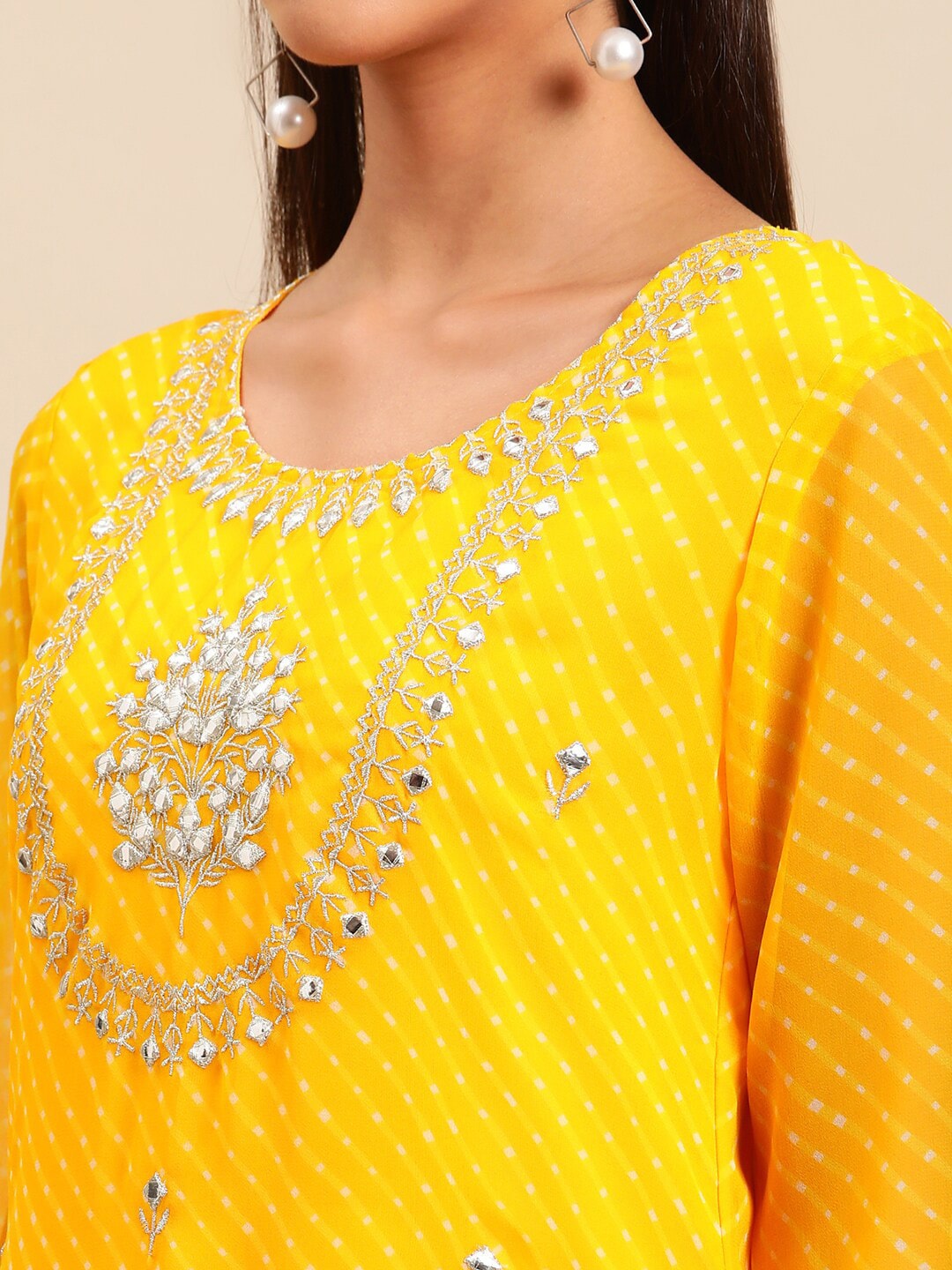 Sangria Women Ethnic Motifs Printed Mirror Work Indie Prints Kurta - Distacart