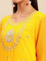 Thumbnail for Sangria Women Ethnic Motifs Printed Mirror Work Indie Prints Kurta - Distacart