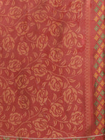 Thumbnail for Saree Mall Rust Red & Mustard Yellow Printed Saree - Distacart