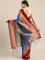 Thumbnail for Saree Mall Blue Printed Bhagalpuri Saree - Distacart