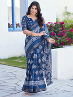 Thumbnail for Kalini Batik Printed Zari Bagh Sarees - Distacart
