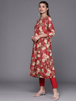 Thumbnail for Biba Women Pink & Beige Floral Printed Kurta - Distacart