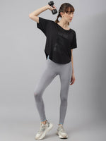 Thumbnail for MKH Women Typography Printed Drop-Shoulder Sleeves Dri-FIT Sports T-shirt - Distacart