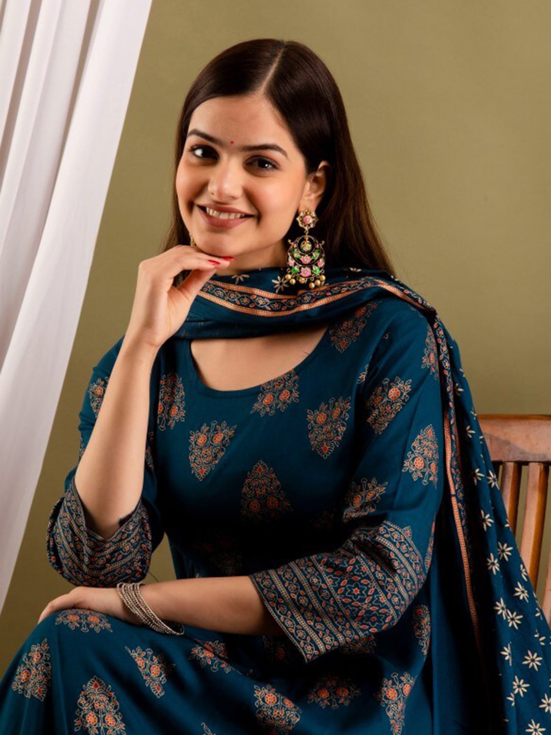 Kalini Women Ethnic Motifs Printed Anarkali Kurta - Distacart
