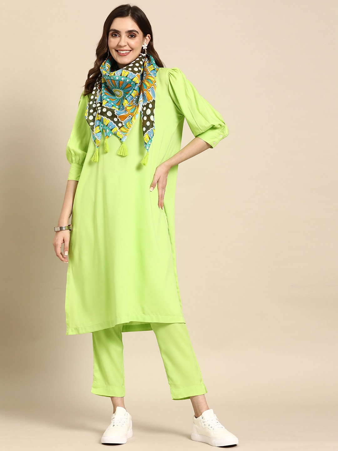 Sangria Women Kurta with Trousers & Dupatta - Distacart
