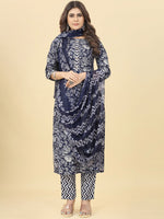 Thumbnail for Kalini Floral Printed Gotta Patti Kurta with Trousers & Dupatta - Distacart