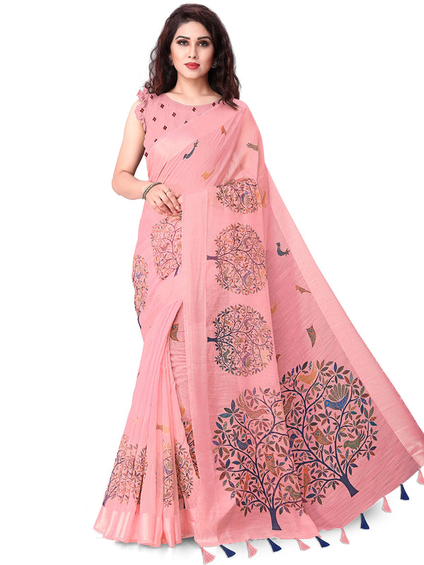Kalini Pink Baluchari Saree - Distacart