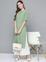 Thumbnail for HERE&NOW Women Mint Green Pakistani Style Kurta - Distacart