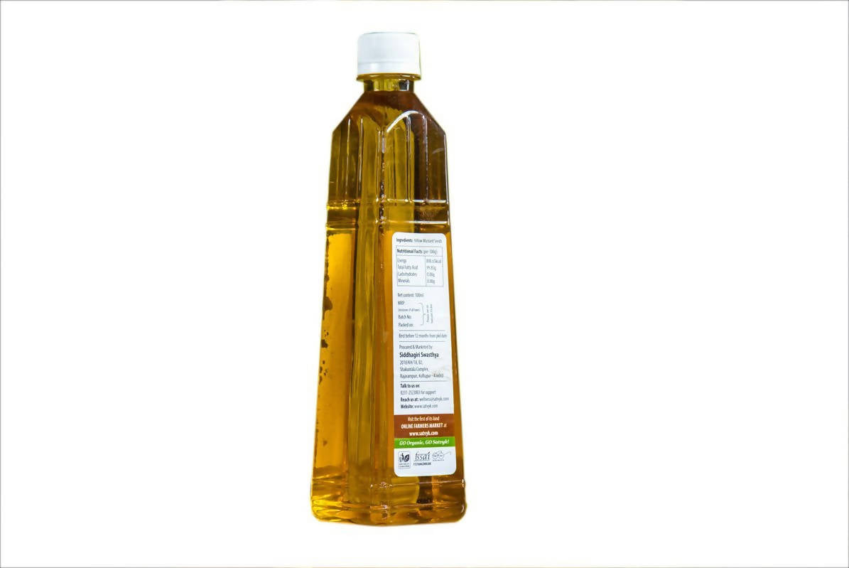 Siddhagiri's Satvyk Organic Wood pressed Yellow Mustard Oil (Sarso) 1000ml
