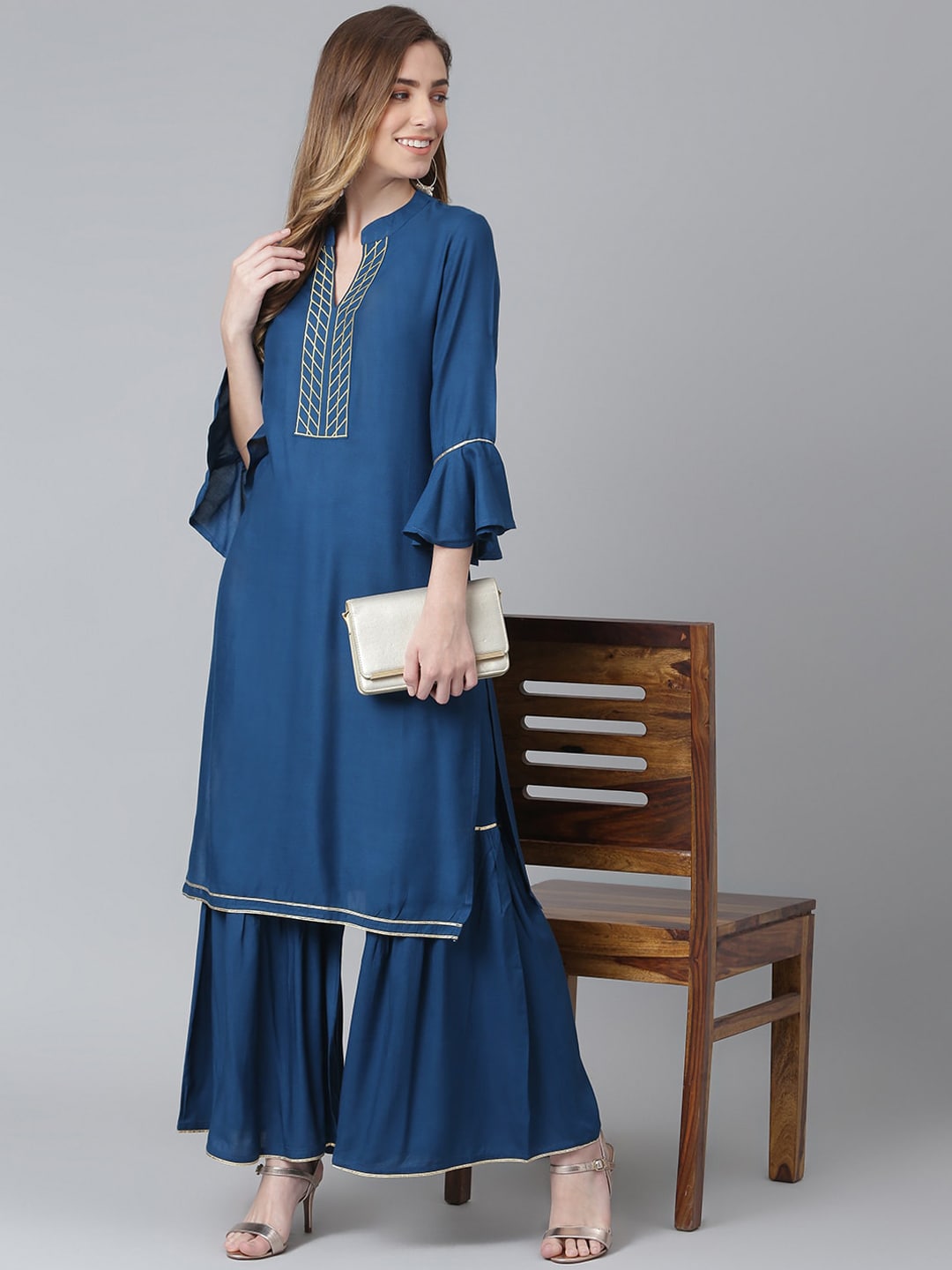 Khushal K Women Kurta with Sharara - Distacart
