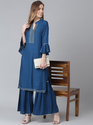 Khushal K Women Kurta with Sharara - Distacart