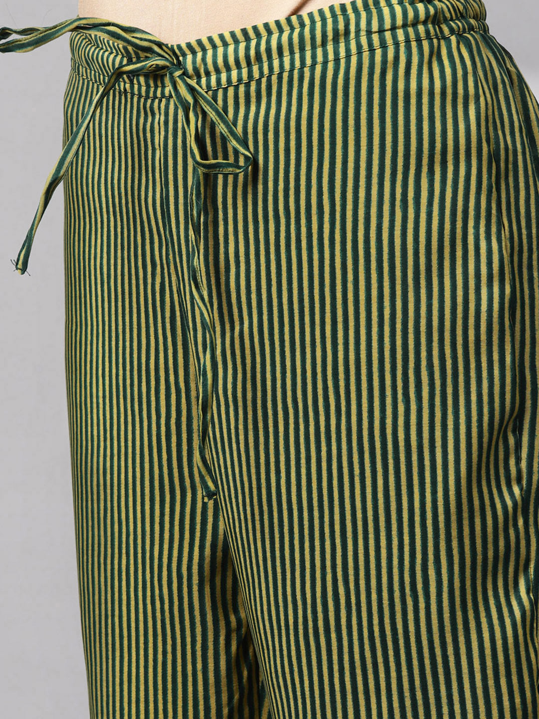 Biba Women Green Printed Kurta with Trousers - Distacart