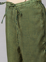 Thumbnail for Biba Women Green Printed Kurta with Trousers - Distacart