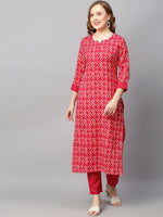 Thumbnail for Kalini Women Bandhani Printed Notched Neck Kurta with Trousers - Distacart