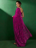 Thumbnail for Sangria Geometric Embellished Beads and Stones Sarees - Distacart