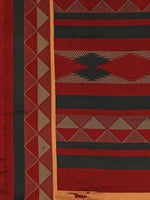 Thumbnail for Sangria Beige & Red Pure Crepe Saree - Distacart