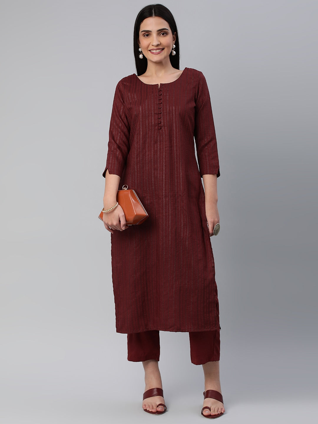 Kalini Women Self Design Pure Cotton Kurta With Trousers - Distacart