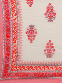 Thumbnail for Ahika Women Pink & Off-White Printed Kurta with Trousers & Dupatta - Distacart
