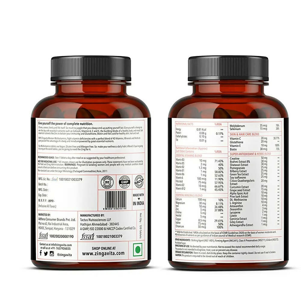 Zingavita Multivitamins Tablets for Women - Distacart