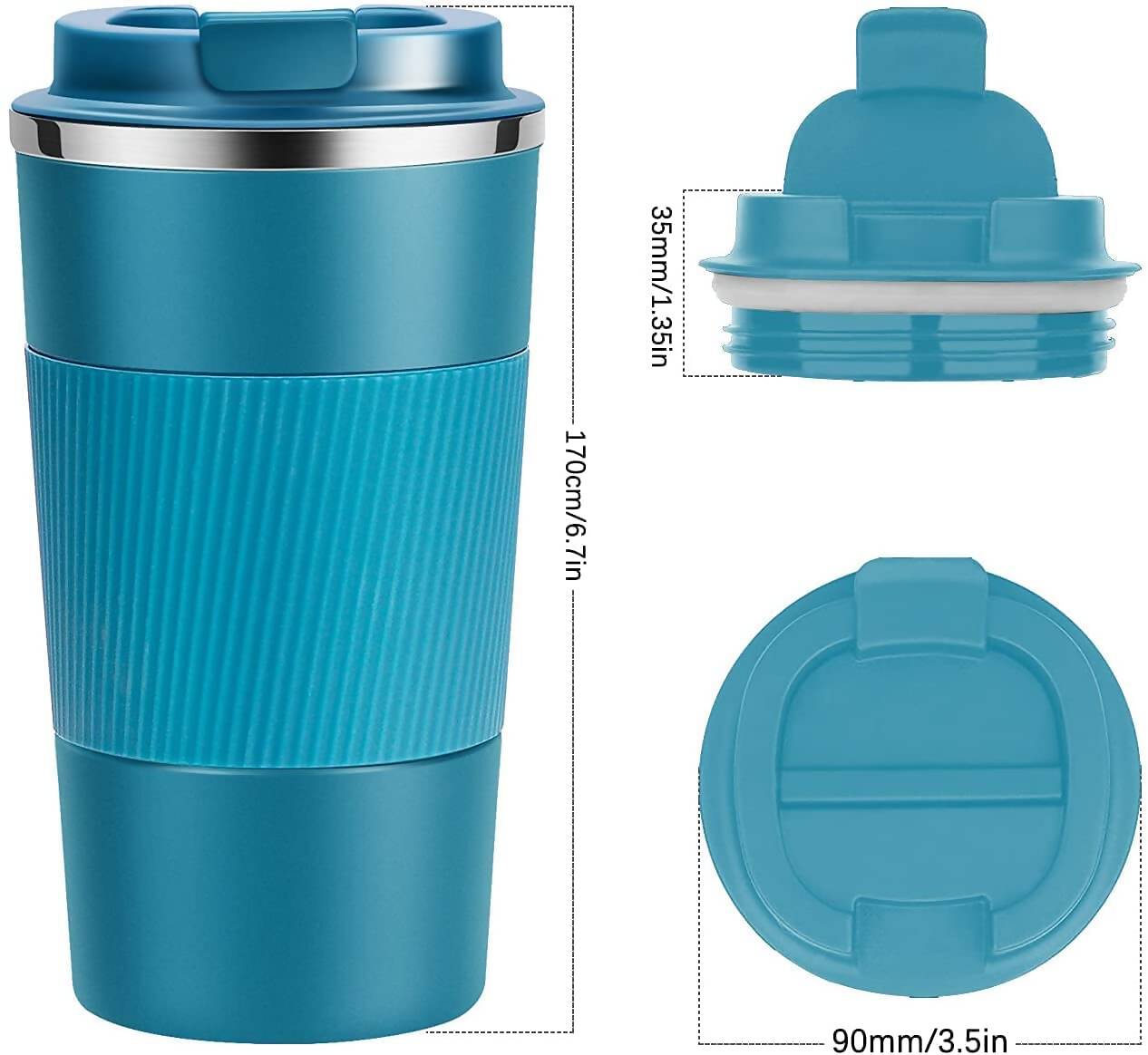 Wosta Insulated Travel Coffee Mug Tumbler 2.0 - 510ml (Blue) - Distacart
