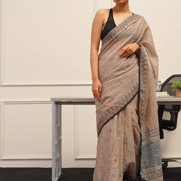Tikhi Imli Brown Printed Woven Design Saree - Distacart