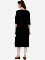 Thumbnail for HERE&NOW Notch Neck Thread Work Straight Kurta - Distacart