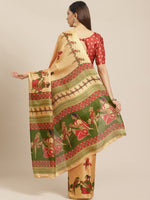 Thumbnail for Saree Mall Beige & Red Printed Saree - Distacart