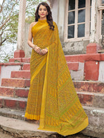 Thumbnail for Kalini Paisley Printed Pure Chiffon Dabu Saree - Distacart