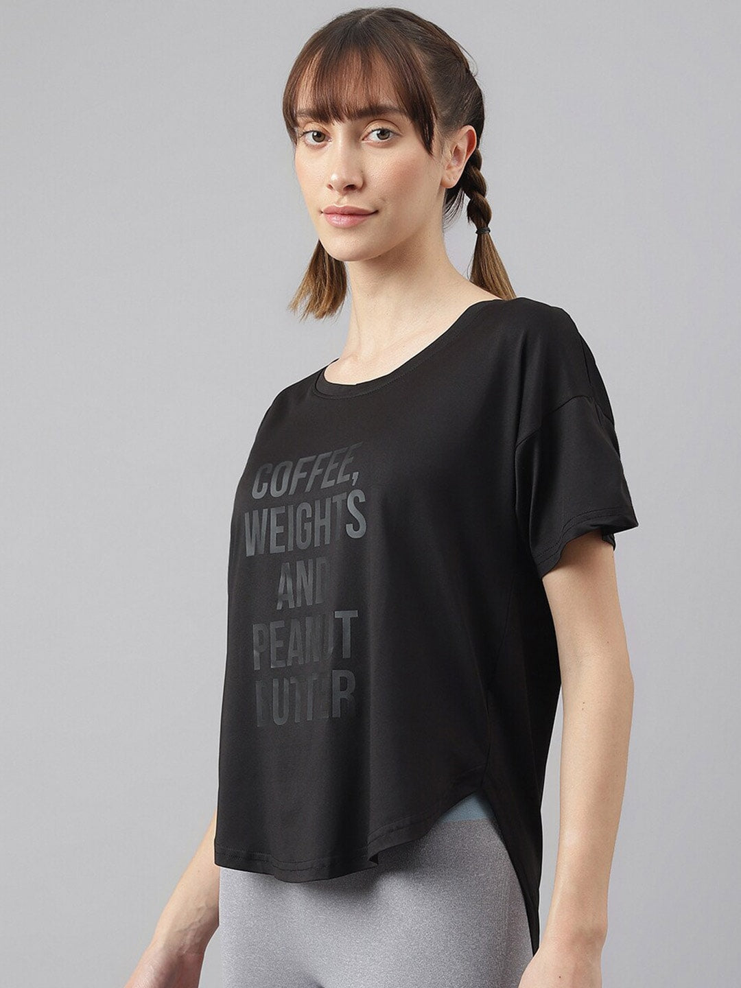 MKH Women Typography Printed Drop-Shoulder Sleeves Dri-FIT Sports T-shirt - Distacart