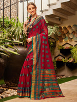 Thumbnail for Kalini Geometric Woven Design Zari Detail Saree - Distacart