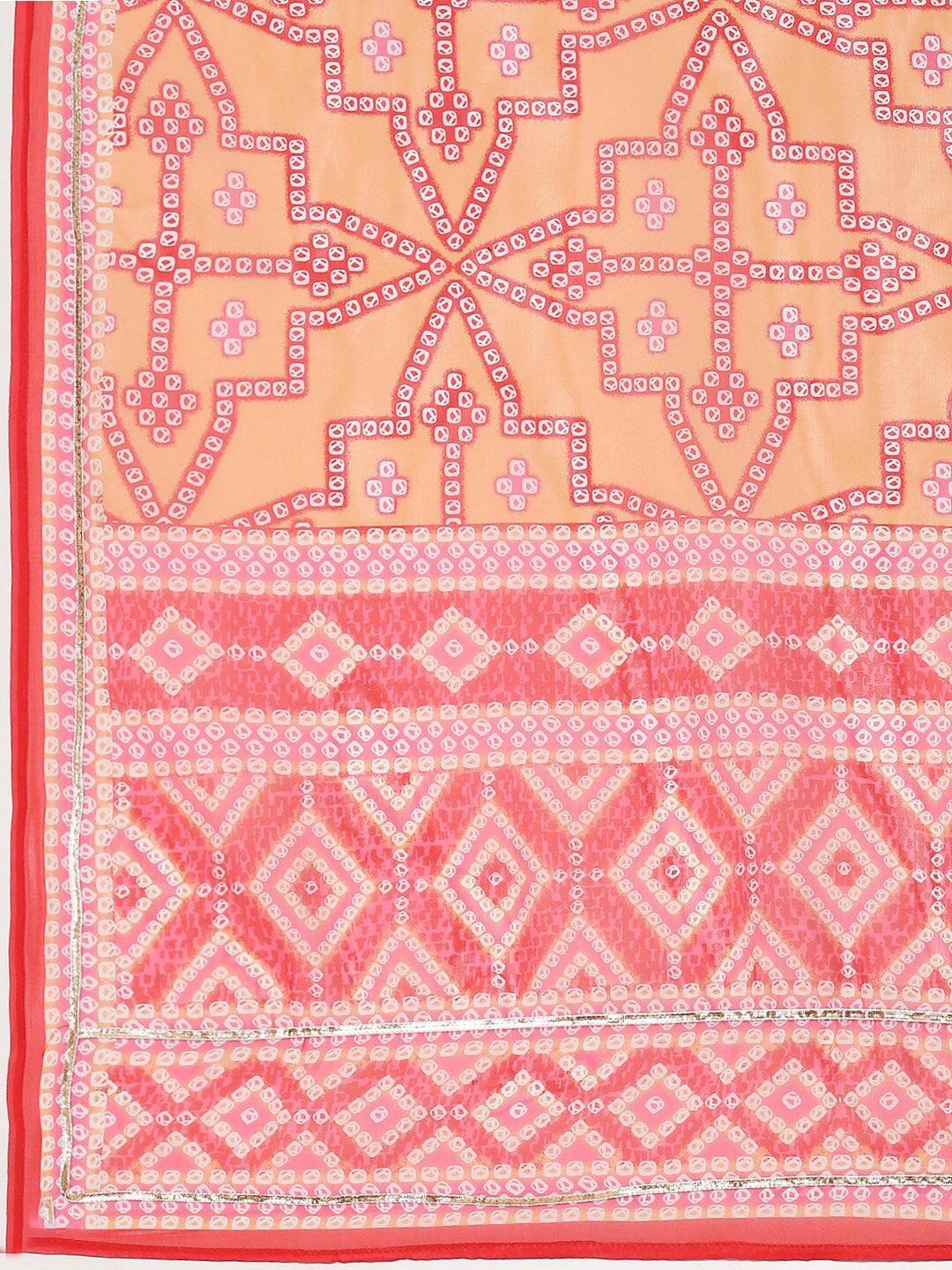 Biba Women Fuchsia Printed Kurta with Trousers & With Dupatta - Distacart