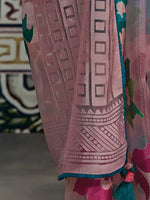 Thumbnail for Mitera Pink & Blue Woven Design Brasso Chanderi Saree - Distacart