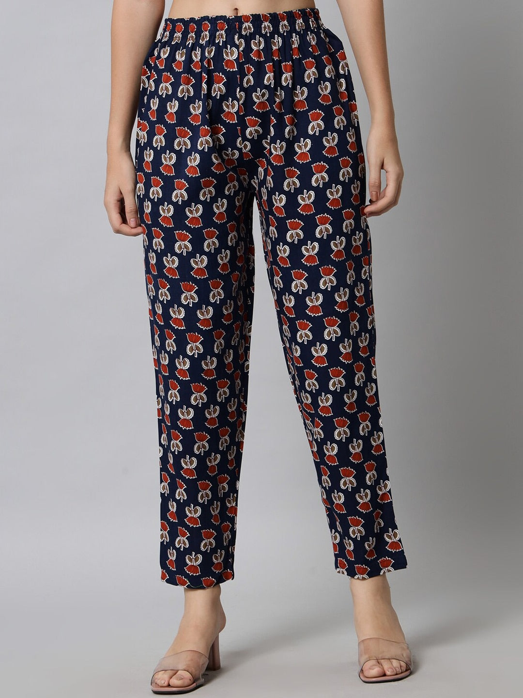 Kalini Women Blue Floral Printed Viscose Rayon Kurta with Trousers - Distacart