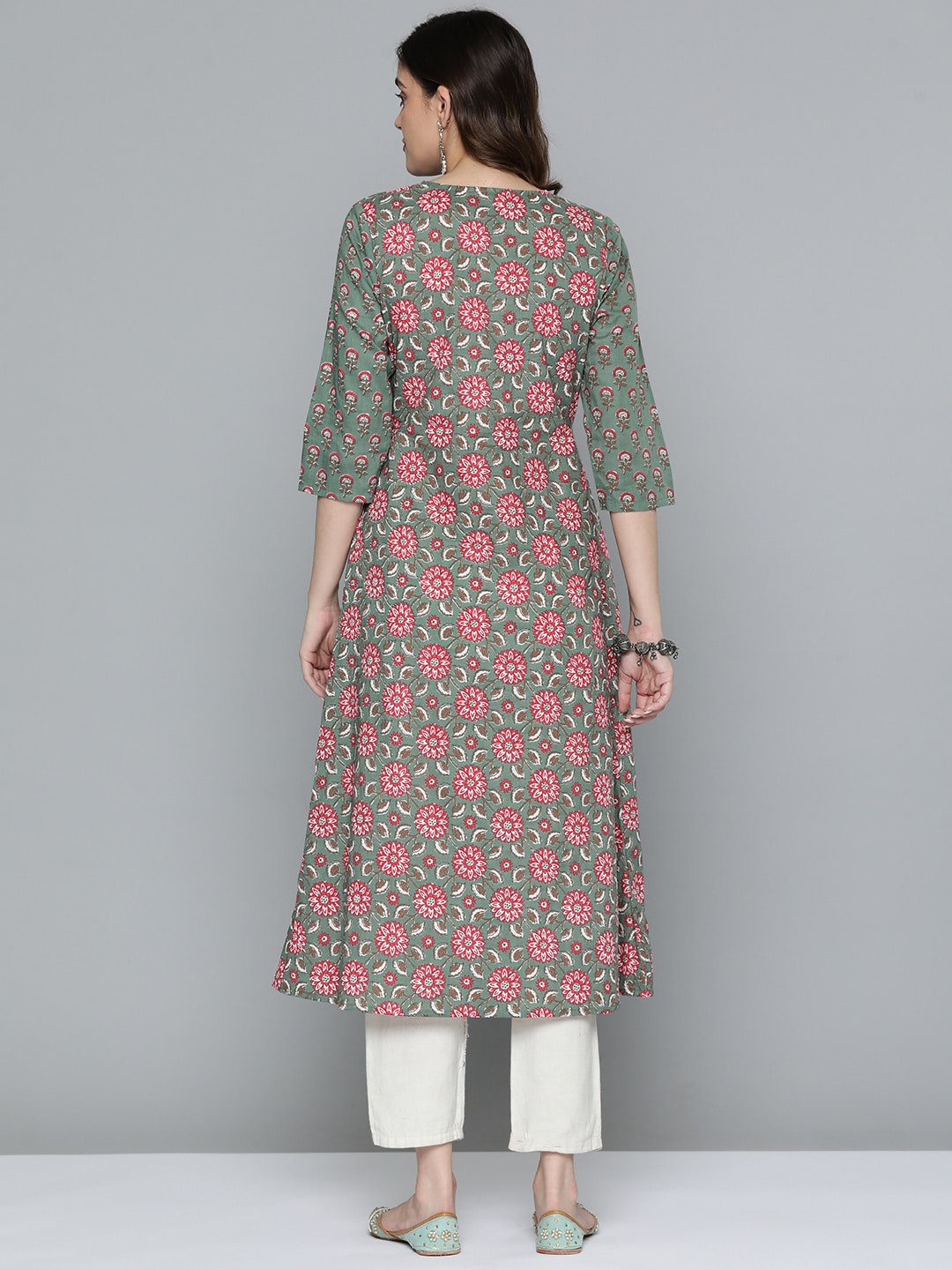 HERE&NOW Pure Cotton Ethnic Motifs Printed Kurta - Distacart