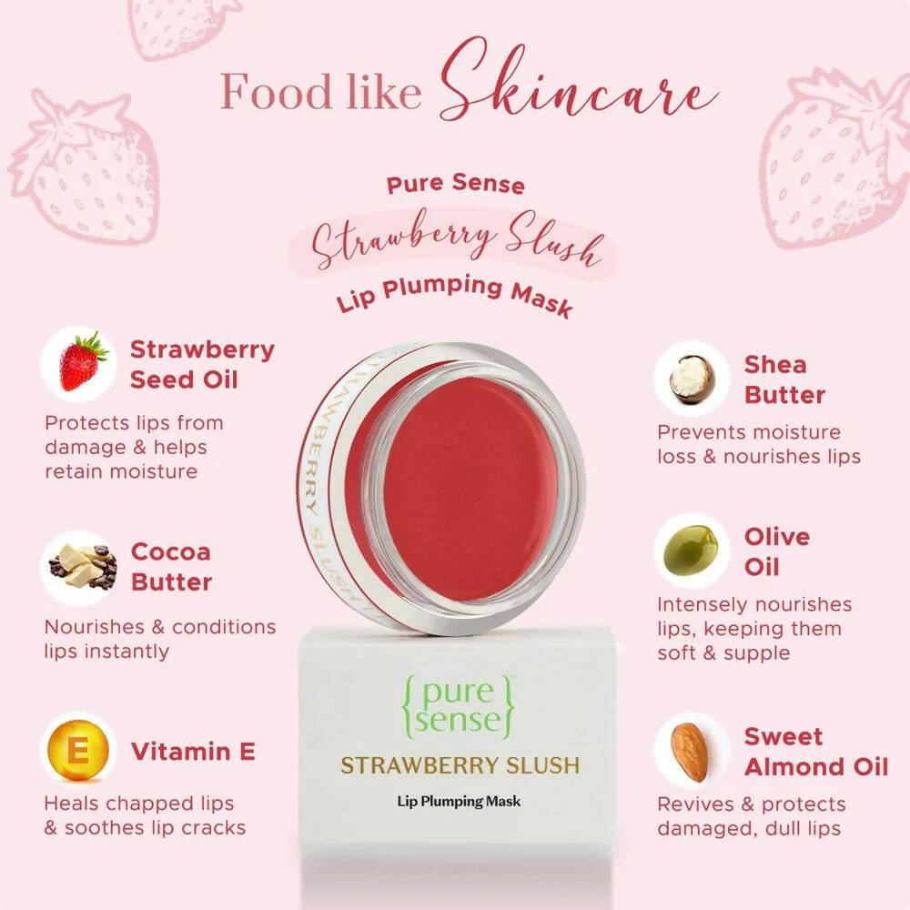 PureSense Strawberry Slush Lip Plumping Mask - Distacart