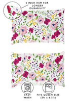 Thumbnail for Story@home Arena Pink & Green Geometric Printed 180 TC Queen Bedsheet & 2 Pillow Covers - Distacart