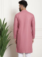 Thumbnail for Sojanya Geometric Embroidered Thread Work Pure Cotton Straight Kurta - Distacart