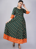 Thumbnail for Kalini Green Floral Printed Anarkali Kurta For Women - Distacart