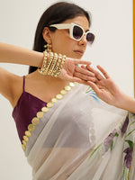 Thumbnail for Tikhi Imli Floral Printed Poly Chiffon Saree - Distacart