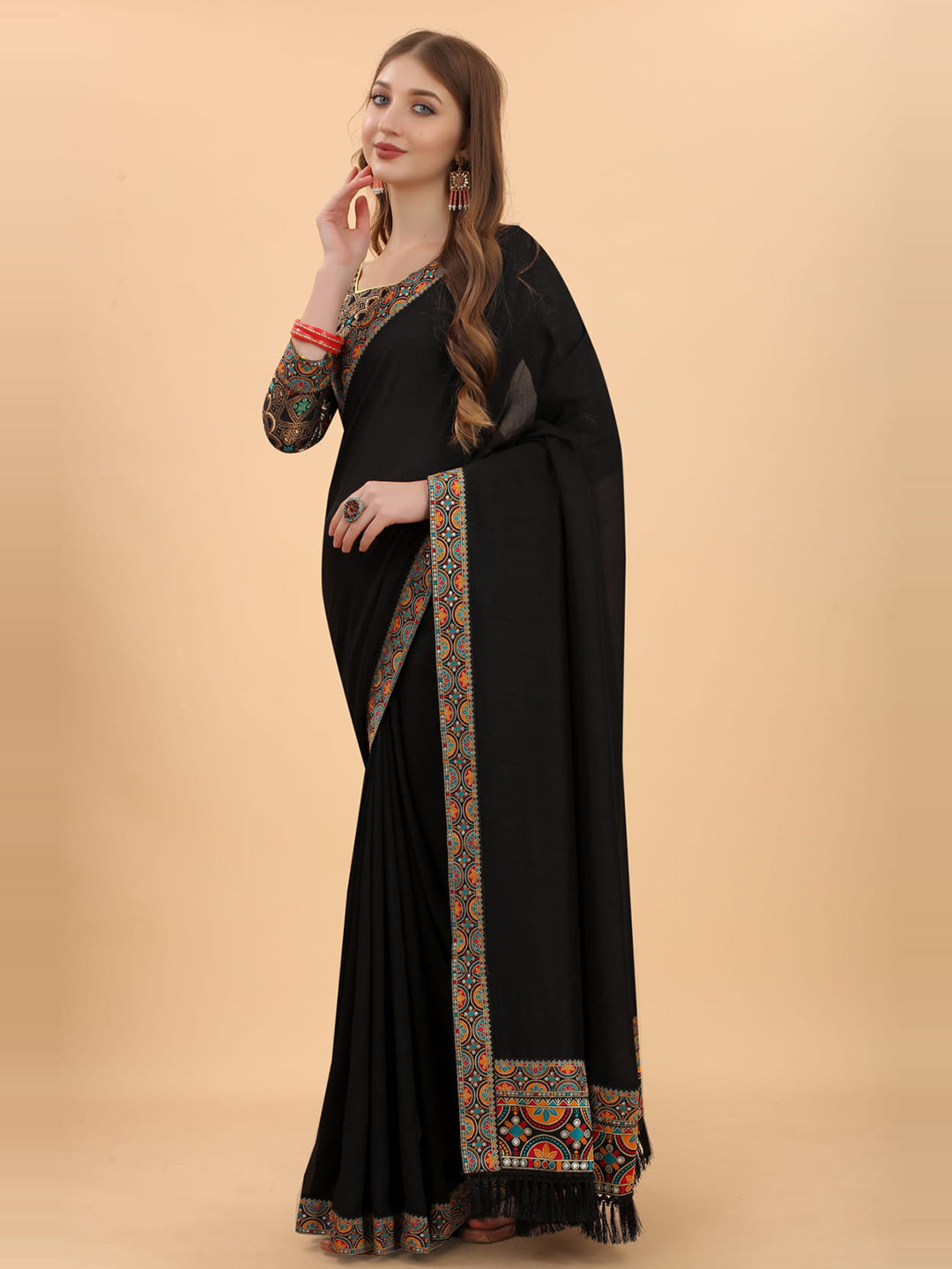 Kalini Zari Silk Blend Dharmavaram Saree - Distacart