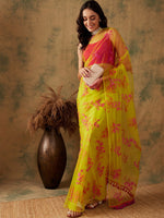 Thumbnail for Sangria Floral Embroidered Sequins Details Net Saree - Distacart
