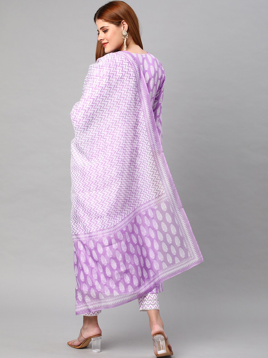 Kalini Women Purple Floral Printed Kurta with Trousers & With Dupatta - Distacart