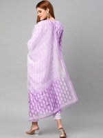 Thumbnail for Kalini Women Purple Floral Printed Kurta with Trousers & With Dupatta - Distacart