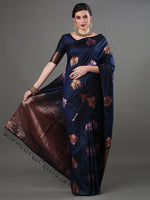 Thumbnail for Mitera Floral Woven Design Zari Banarasi Saree - Distacart
