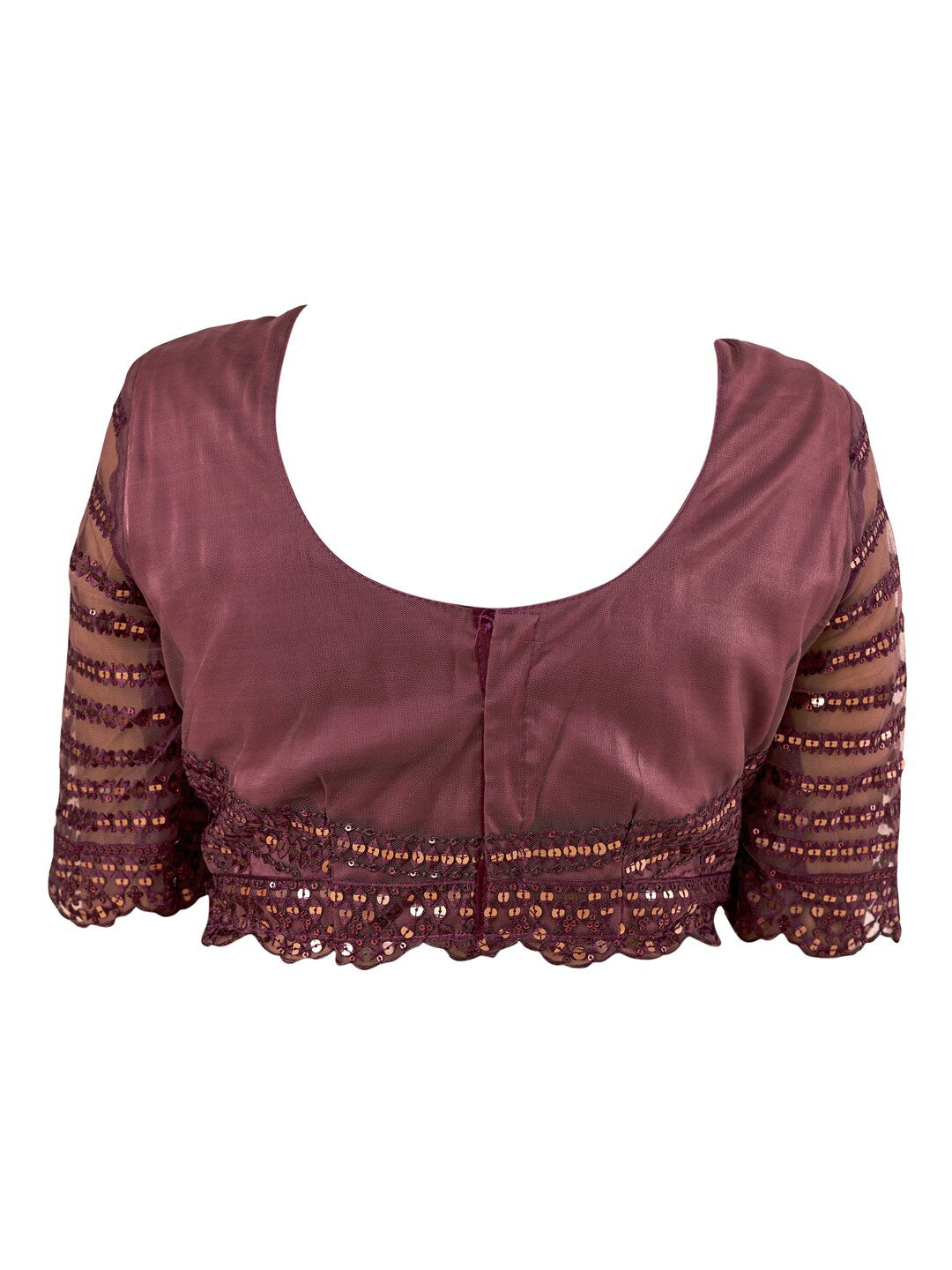 Mitera Magenta Embellished Patchwork Satin Lehenga Saree - Distacart